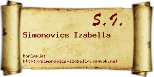 Simonovics Izabella névjegykártya