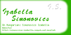 izabella simonovics business card